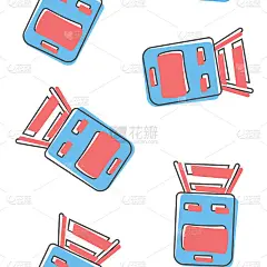 向量地铁图标。插图地铁图标卡通风格无缝模式上的白色背景。