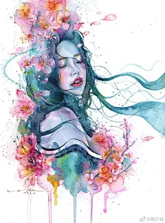 #国学新青年# 水彩古风人物插画，太美了！世态人情，可作书读，可当戏看。既可从中知冷暖，也可从中明善恶。人生如戏，戏如人生。 ​​​​