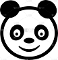 熊猫图标卡通人物可爱的设计
