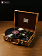 巫1900mini黑胶唱片机转录迷你手提皮箱唱机复古便携户外LP留声机