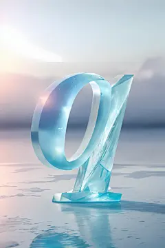 晶莹透亮冰块磨砂玻璃英文字体艺术字模型