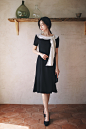 Amelie dress line.s/s Black Ribbon Mermaid dress
