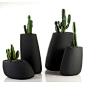 Flowerpot made of double wall polyethylene resin shell and matte or lacquered finishing. www.mondocollection.com - Stones Planter, Call for Pricing (http://www.mondocollection.com/stones-planter/)
