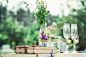 beautiful vintage wedding ceremony outdoors. Summertime.