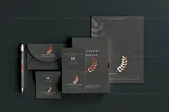 119款暗黑品牌VI标志Logo设计笔记本名片信纸台历贴图PSD样机模板-淘宝网
