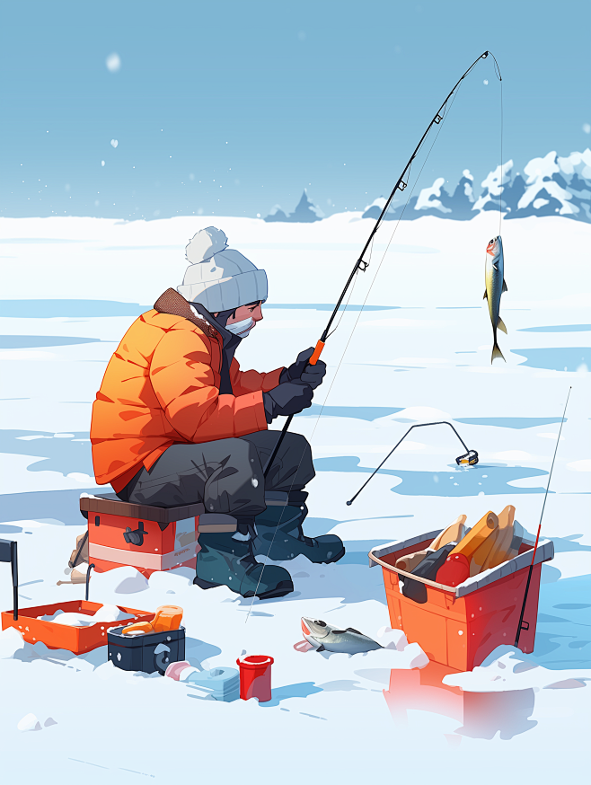 冰钓:钓鱼:冰雪:帐篷:打窝_People_fishing_on_the_ice_ice_fishing_8e9bc98d-0d53-4717 ...
