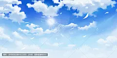 风景 背景 手绘 插画 装饰背景 摄影背景图 蓝天白云 吊顶素材 吊顶 浴室 天空 森林空地 风光 蓝天 白云