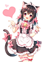 #女の子 猫耳メイドちゃん - Mauve的插画