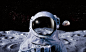 General 5500x3300 space Moon Earth astronaut spacesuit NASA digital art reflection