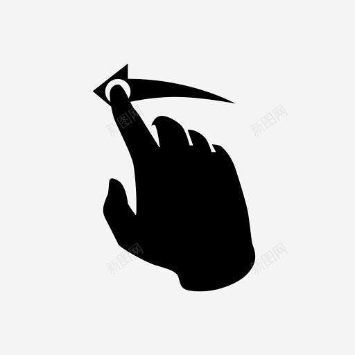 向左滑动手触摸图标高清素材 ios 交互式 向左滑动 手 手势 触摸 触摸屏 免抠png 设计图片 免费下载