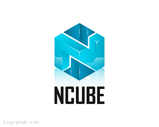 标志说明：N立方体3D效果logo标志。