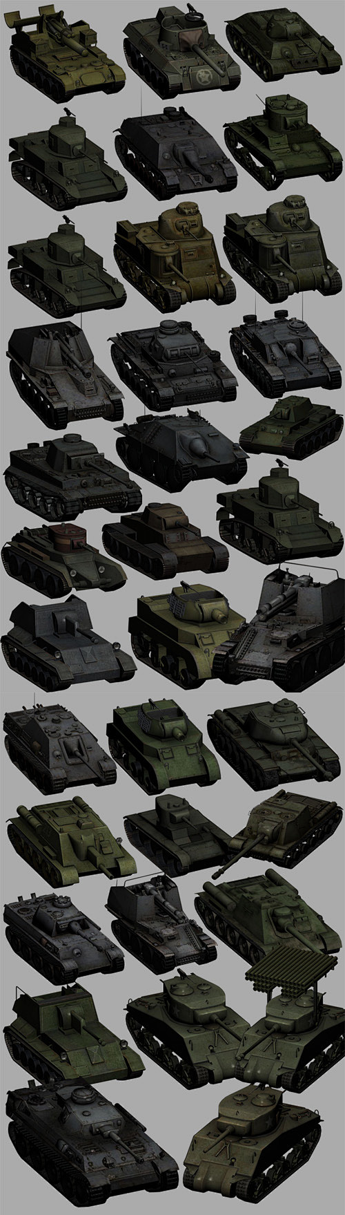 【低模】写实风格坦克模型集