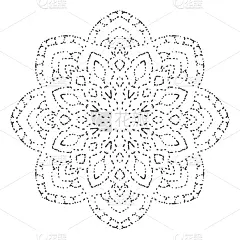 几何形状,绘画插图,圆形,斑点,矢量,曼荼罗,黑色,洋葱花,点染,花