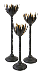 IMAX Chamonix Flower Candlesticks - Set of 3