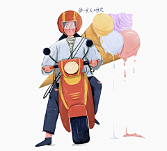 any_elsee采集到扁平插画-大呵欠
