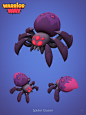 This may contain: the spider queen character is shown in three different poses