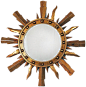 金色金属圆形太阳镜花瓣镜