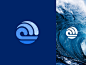 Ocean Waves splash idea concept circle circular initial o shape blue ocean curling wave water abstract mark symbol branding brand identity logo