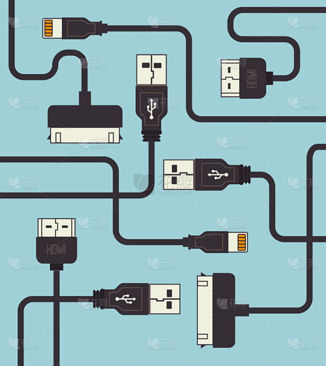 Usb 设计、 矢量图.