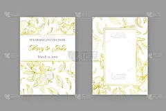 Vector botanical wedding invitation card template 