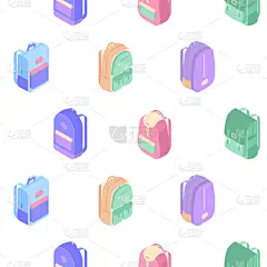 四方连续纹样,背包,多色的,几何形状,背包客,行李,手提箱,壁纸,模板,设备用品