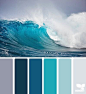 #实用素材# 搭配设计色彩！夏季！蓝的配色，清爽的感觉~转需！