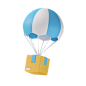 Parachute Delivery 3D Illustration