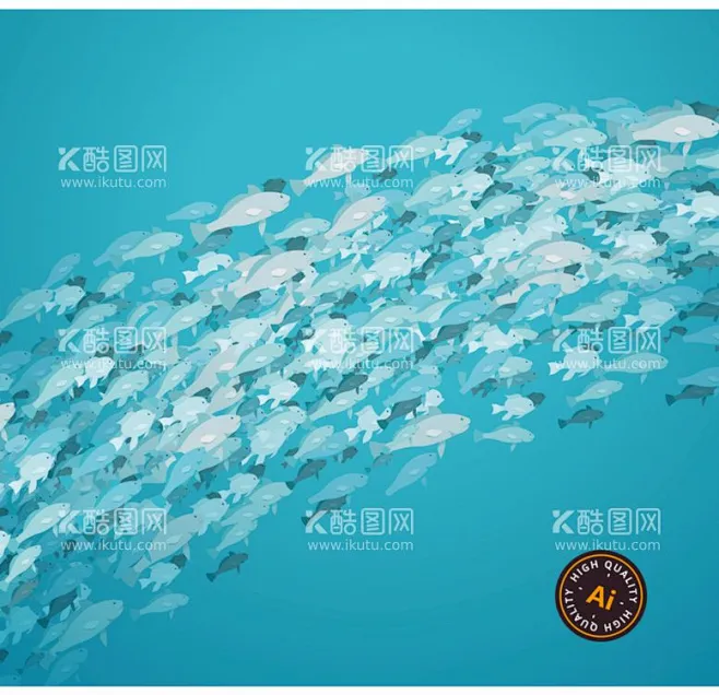 深海鱼群矢量素材 - 源文件下载【酷图网】鱼群,深海鱼群,鱼群背景,鱼群装饰,海洋背景,海底世界,鱼群剪影-花瓣网