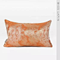 澜品简约现代/样板房沙发床头靠包靠垫抱枕/橘色抽象图形提花腰枕-淘宝网