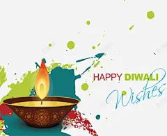 泼墨背景烛台光明节海报 平面电商 创意素材