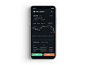 Bitcoin exchange app graph chart coins wallet trade crypto trading crypto exchange exchange design candles orange dark mobile app ios crypto currency bitcoin