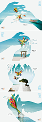 【Aruba旅游海报】by Felipe Luchi（巴西） (1241 x 3603) 手型剪影