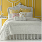 So, I love the colors and the white bed spread as well as the head board.