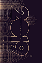 2019年数字新年几何线型雪花元素创意海报
