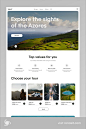 Hi everyone! We are thrilled to present the design of our new landing page for an app that allows users to book tours to the Azores Islands. 

The landing page for this travel app consists of several sections: the main block describing the service, a sect