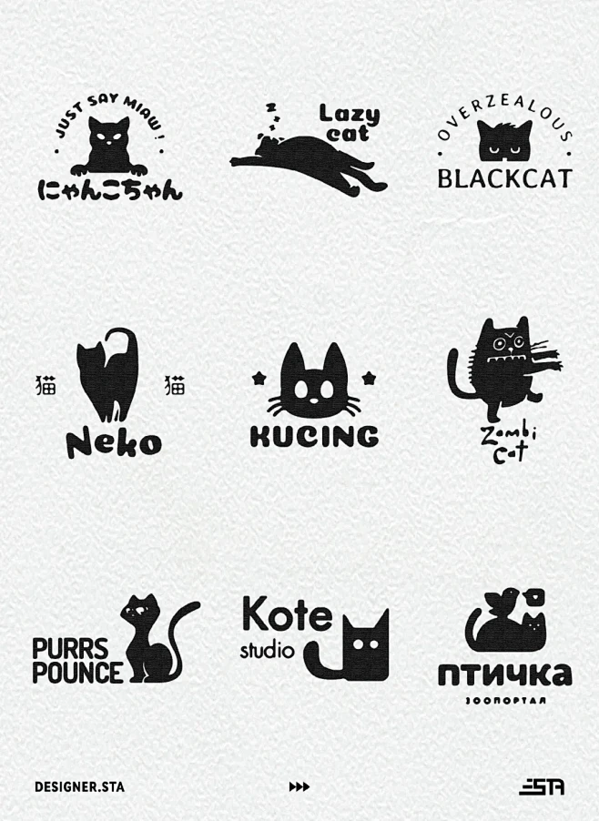 创意logo｜有趣的猫咪logo设计 - 小红书-花瓣网