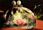 【流苏】淡黄玫瑰花图案珍珠头口金包手拿包配旗袍复古文艺包-淘宝网