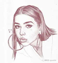 Eszumas，手绘肖像作品