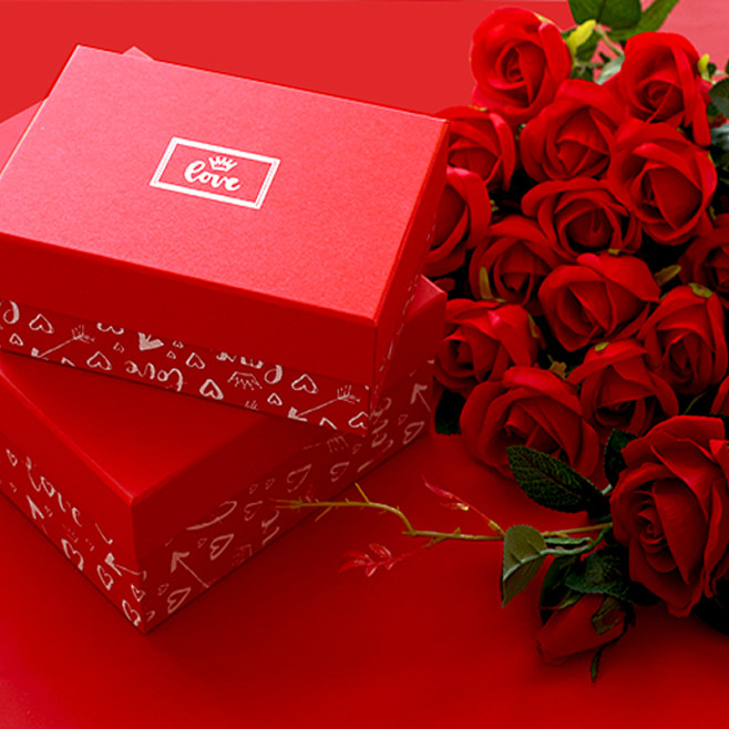 情人节礼品盒包装盒LOVE系列红色礼品盒...
