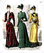 便服和步行服。优雅时尚1891