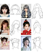 女生头发线稿练习