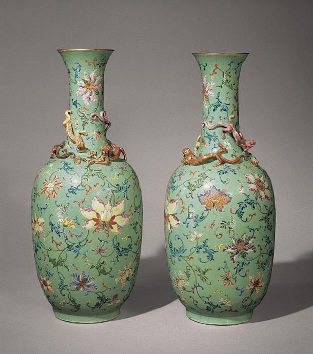 清代乾隆粉彩瓷欣赏文物瓷器