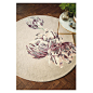 中式地毯花卉图案优雅圆形软装地毯素材图