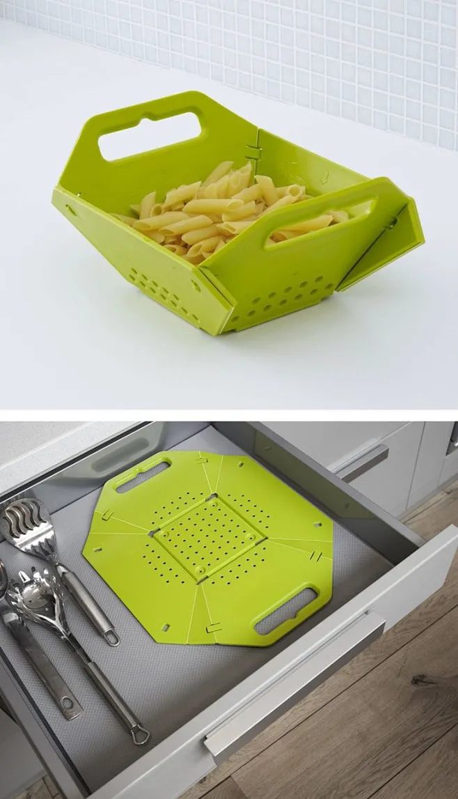 Folding colander - stores flat.-花瓣网
