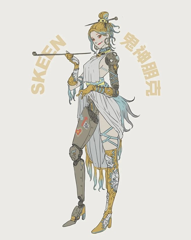 zeenchin最新系列鬼神朋克将阴阳间的摆渡人米婆与朋克街头摇滚元素相