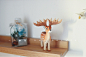 「一个抽屉 」手工可爱实木雕麋鹿动物ins装饰摆件生日节日礼物-淘宝网