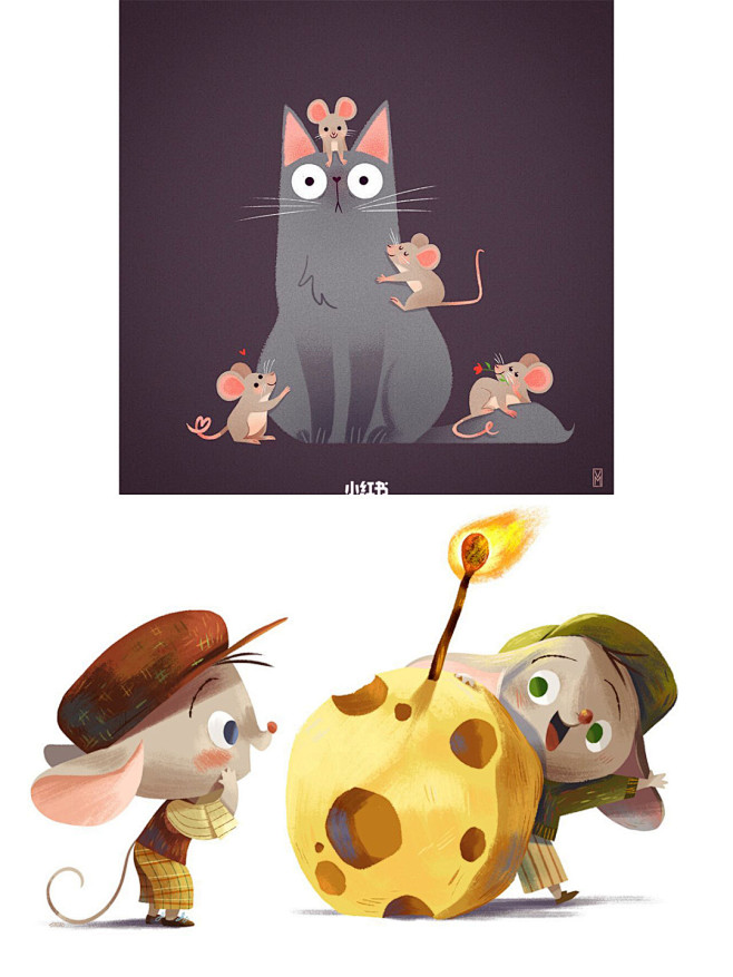 插画素材分享 | 小老鼠的卡通画法 : ...
