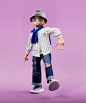 blender blender3d c4d c4d character cartoon Character design  Clothing fashion illustration