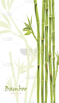 笋,绿色,背景,留白,动物手,危险路段标志,熊猫,贺卡,绘画插图,夏天