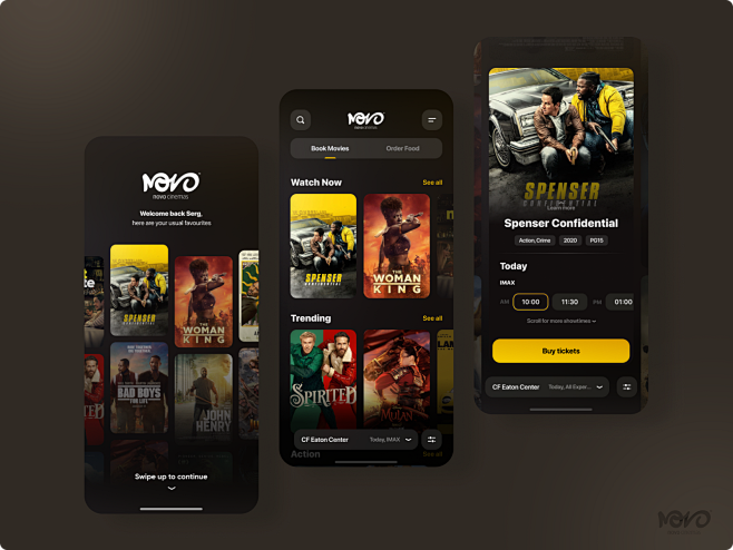 Cinema app 3d app ui booking cinema app cinema booking concept design ...